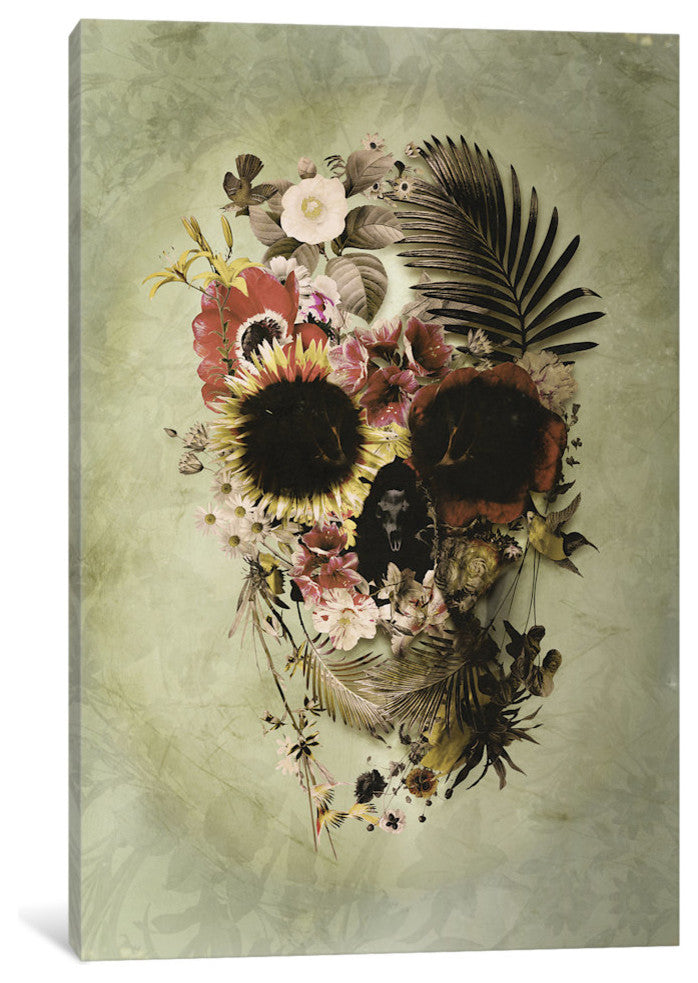 "Garden Skull Light" by Ali Gulec, Canvas Print, 26"x18"