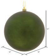 Vickerman 12" Moss Green Matte Ball Ornament