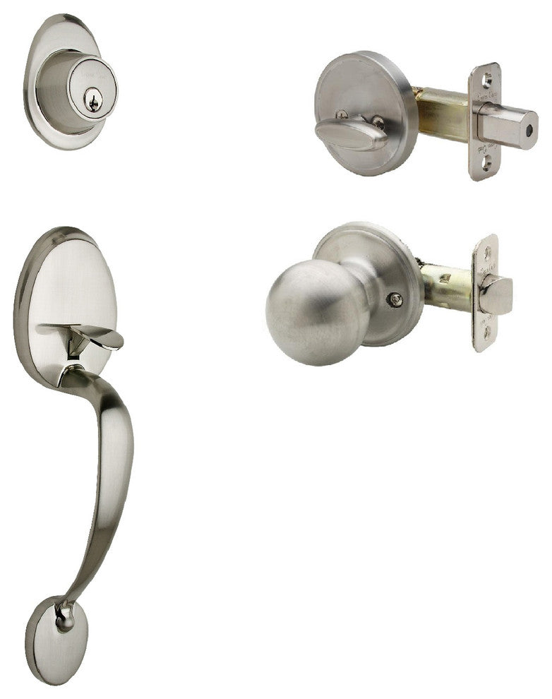 Active Handle Set, Ball Knob Interior Trim, Satin Stainless