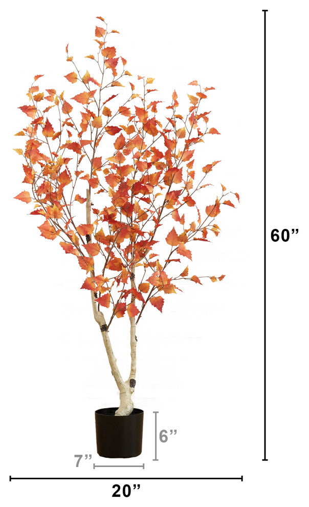 5ft. Autumn Birch Artificial Fall Tree
