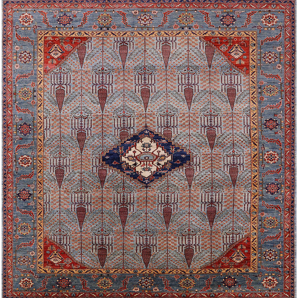 Ahgly Company Indoor Square Mid-Century Modern Area Rugs, 4' Square