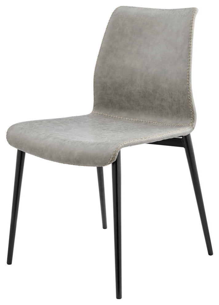 Jayden PU Dining Side Chair, Set of 2, Vintage Mist Gray