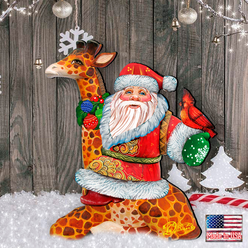 Santa On Giraffe Free Standing