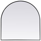 Elegant Decor Metal Frame Arch Mirror 36X36" in Black