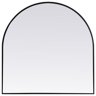 Elegant Decor Metal Frame Arch Mirror 36X36" in Black