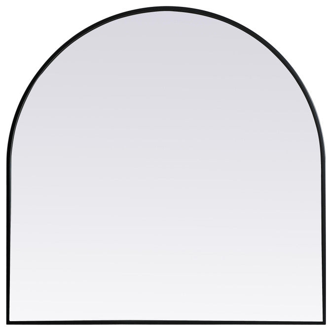 Elegant Decor Metal Frame Arch Mirror 36X36" in Black