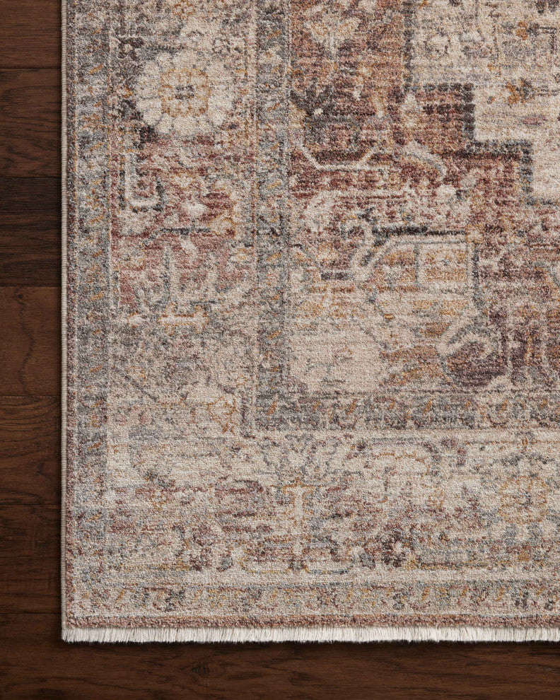 Loloi Lyra Area Rug, Berry / Stone, 2'-7" X 12'-0"