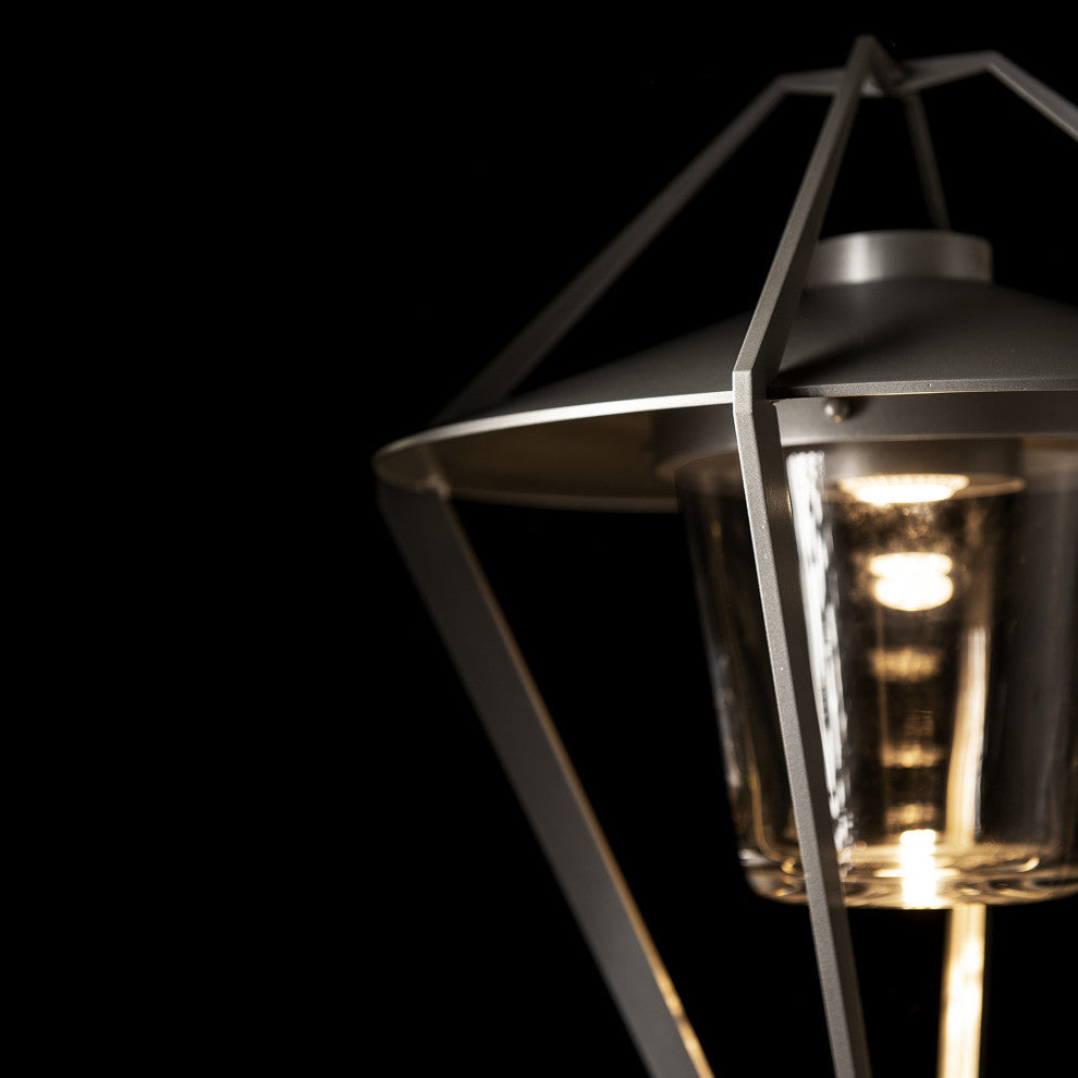 Stellar Post Light, Coastal Burnished Steel Finish, Clear Glass