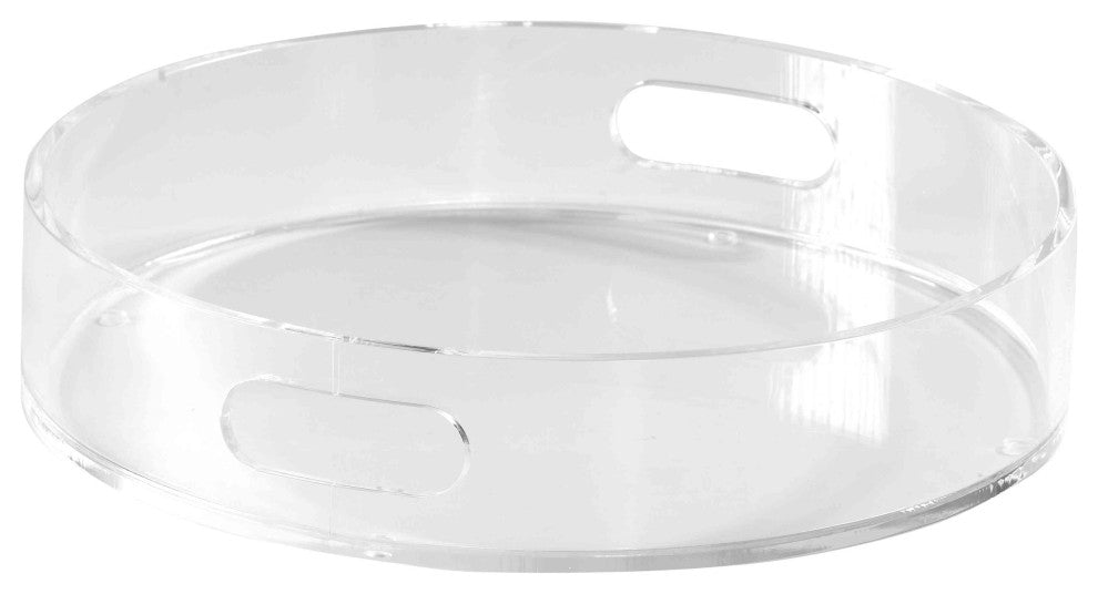 Cortesi Home Pyrite Acrylic Round Tray With Handles, 12"