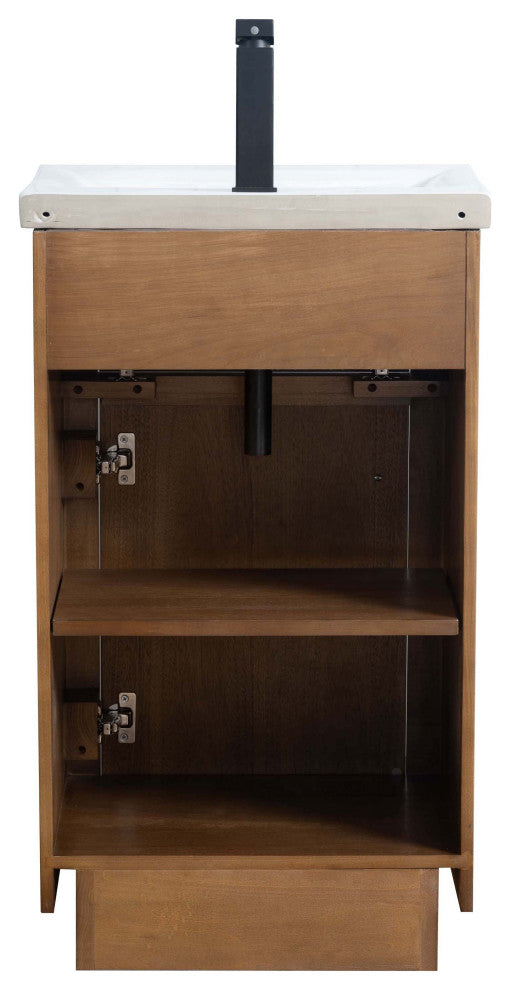 Vanity Art Bathroom Vanity With Sink, Tan, 20" Single, White Ceramic Top
