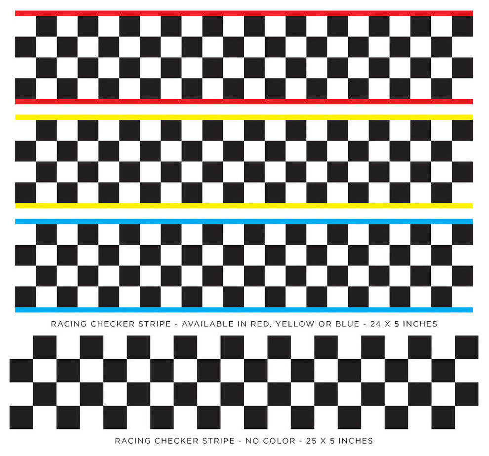 Racing Stripe Border Fabric Wall Decal, Set of 2, Blue