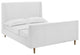 Aubree Queen Upholstered Fabric Sleigh Platform Bed White
