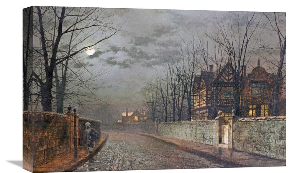 "Old English House, Moonlight After Rain" Artwork, 22" x 14"