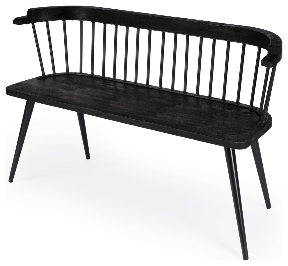 Tempe Spindle Back Bench, Black
