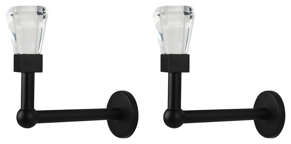 Urbanest Set of 2 Grande Crystal and Metal Drapery Holdback, Black