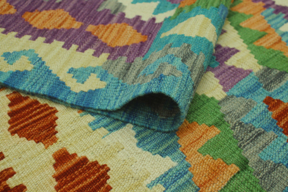 Sangat Kilim Ardashir Blue/Purple Runner, 2'9x9'5