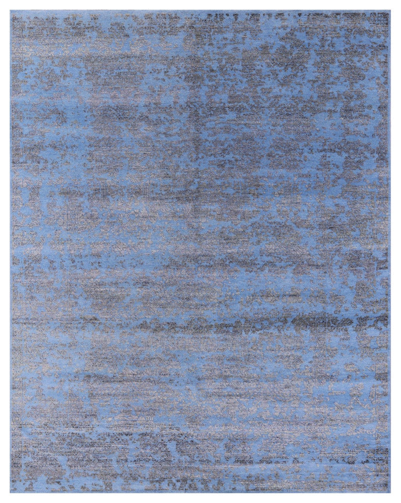 Wool and Silk Modern Handmade Rug 7' 10" X 10' 1" Q9138