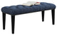 55" X 17" X 21" Blue Linen And Espresso Bench