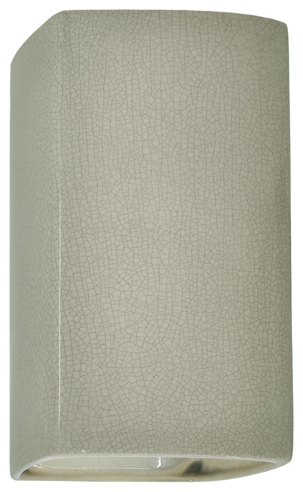 Ambiance, Small ADA Rectangle, Closed Top Wall Sconce, Celadon Green Crackle