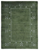 HAND KNOTTED LOOM SILK ECO-FRIENDLY AREA RUG -5'x8',Rectangle,Green,Contemporary