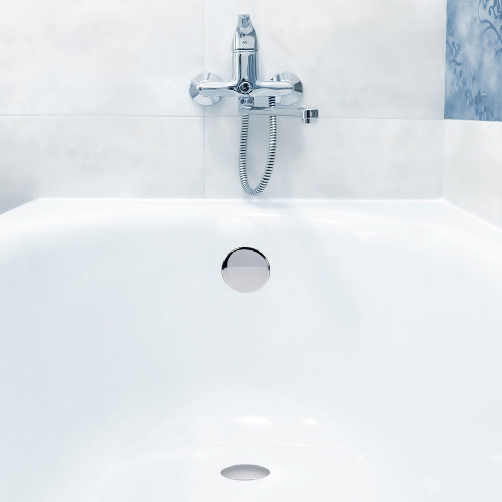 Illusionary Overflow 12" & 4" Sch. 40 PVC Bath Waste and Overflow Tip-Toe, Polished Nickel