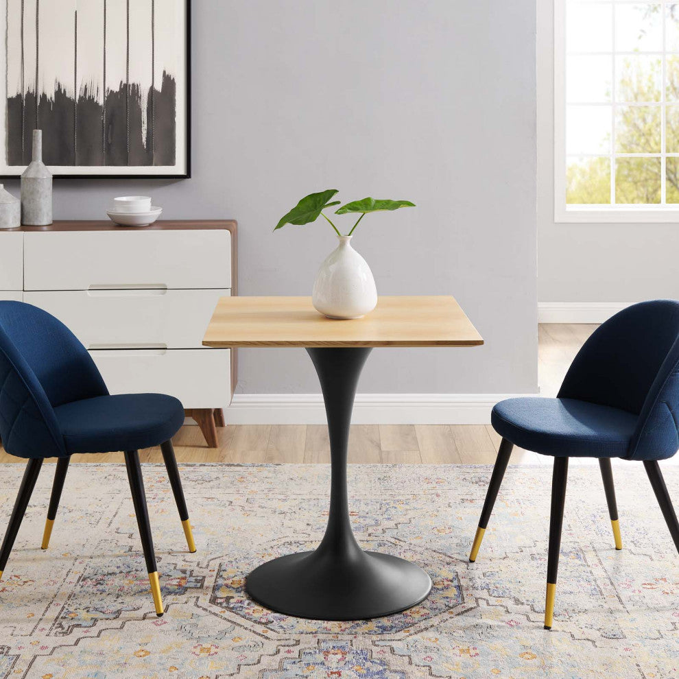 Lippa 28" Wood Square Dining Table EEI-4865-BLK-NAT