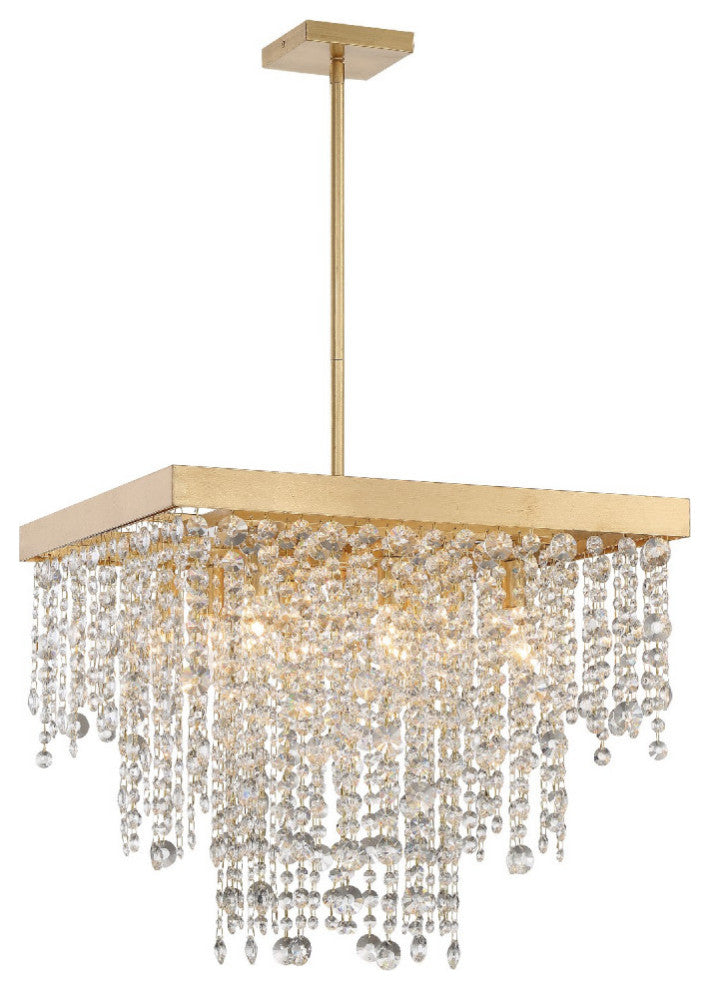 Winham 8 Light Chandelier in Antique Gold with Hand Cut Crystal
