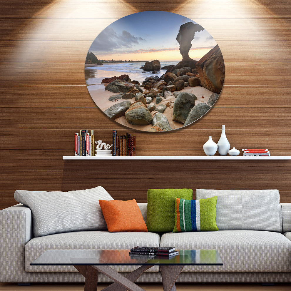 Noraville Central Coast Australia, Seashore Disc Metal Artwork, 36"