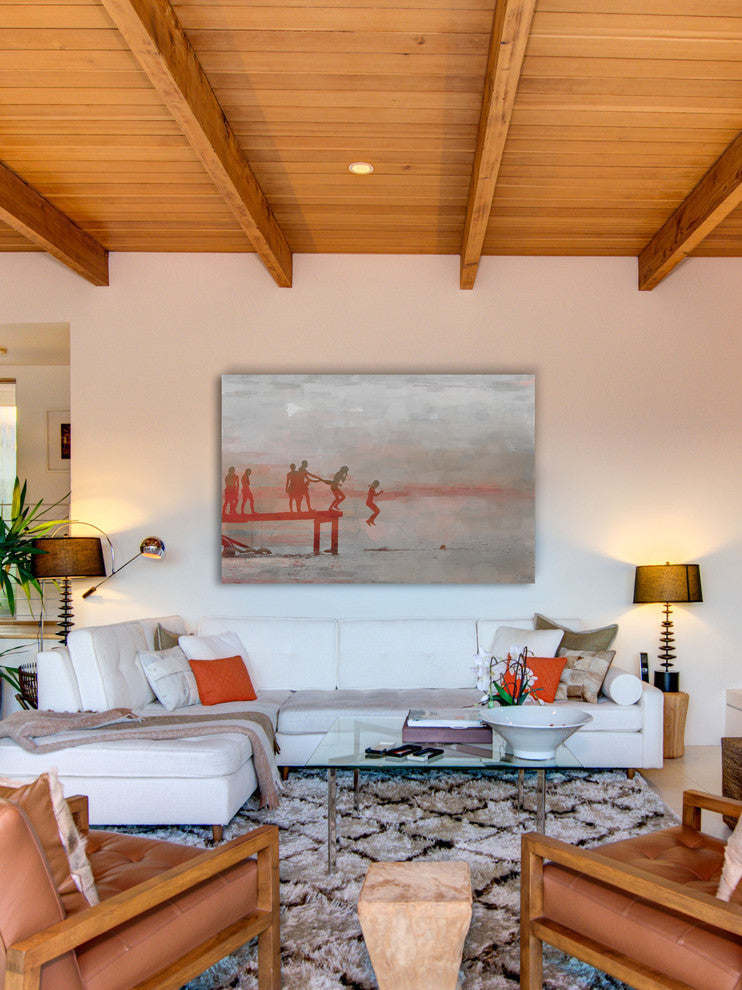 "Jump In Lake" Fine Art Canvas Print, 18"x12"