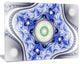 Blue on White Pattern with Circles, Abstract Canvas Wall Art, 40x30