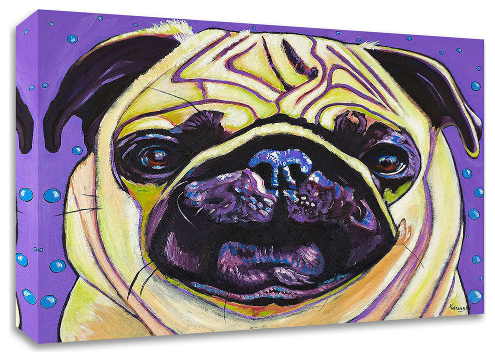 Purple Pug by Kathryn Wronski, Print on Canvas, 30"x25"