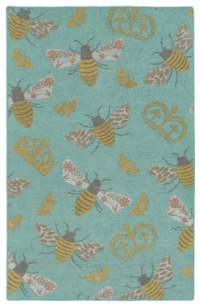 Kaleen Critter Comforts Collection Light Blue 8' x 10' Rug