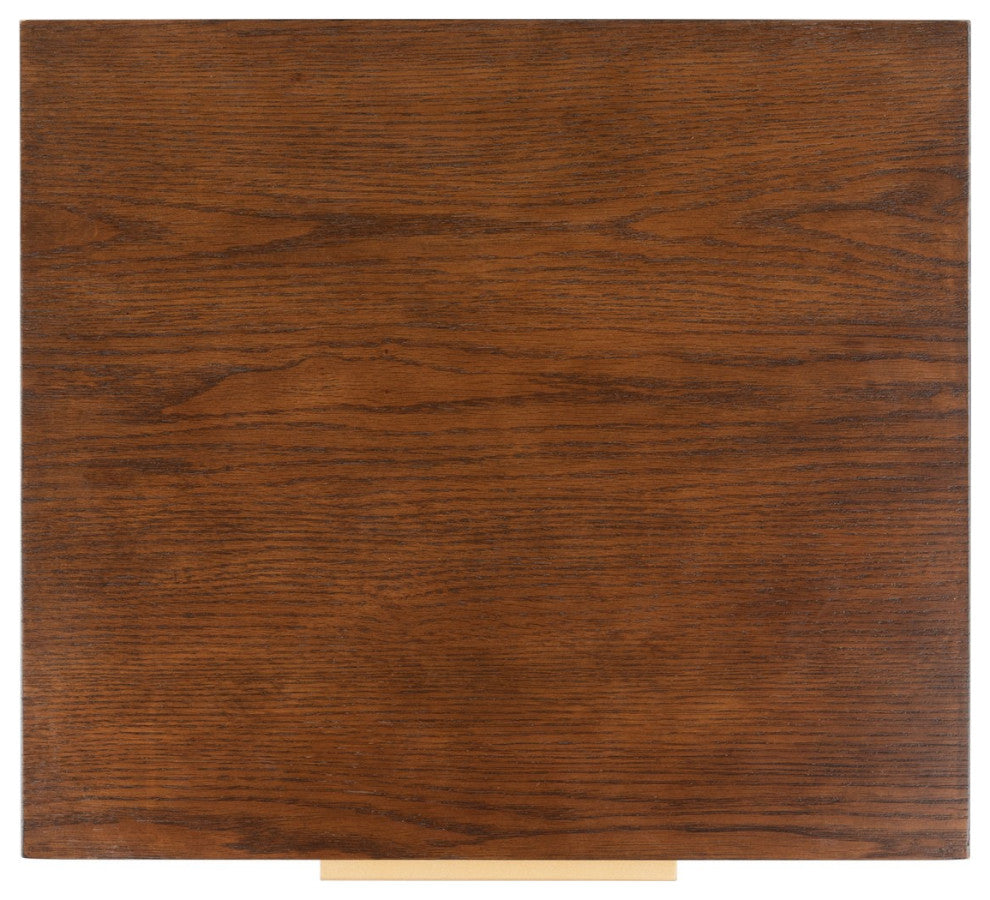Safavieh Pierre One Drawer Nightstand, Walnut/Gold