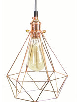Grey Copper Diamond Cage Pendant Light
