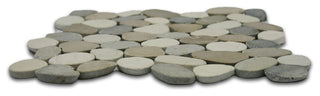 12x12 Hand-Sorted Mixed Pebble Tile - White, Tan, Grey - For Shower & Floor