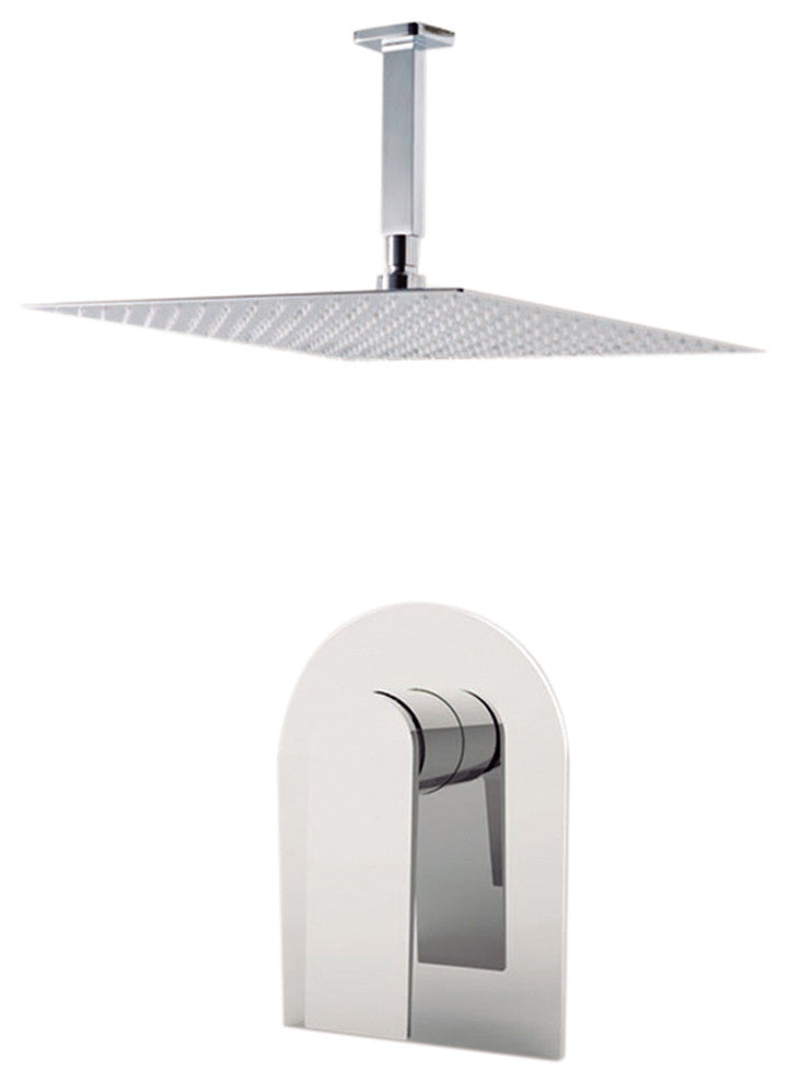 Aquamoon Havana 12" Showerhead With Ceiling Arm, Brushed Nickel