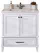 Nera Collection 30" Bath Vanity Quartz Top and Ceramic Sink, White, 30"