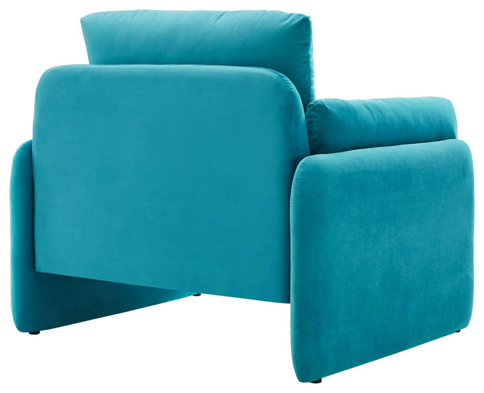 Indicate Performance Velvet Armchair Blue