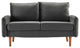Trout Gray Velvet Modern Loveseat With Side Pockets