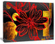 Abstract Red Flower Painting, Large Floral Canvas Art Print, 20"x12"