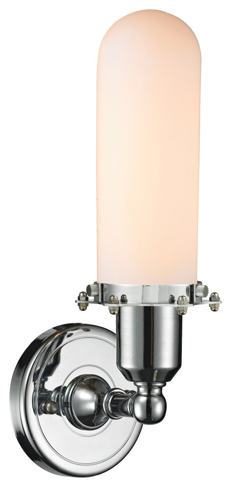 Centri 1-Light Sconce, Polished Chrome, Matte White