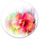 Beautiful Red Floral Watercolor, Modern Floral Round Wall Art, 23"