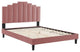 Elise King Performance Velvet Platform Bed Dusty Rose