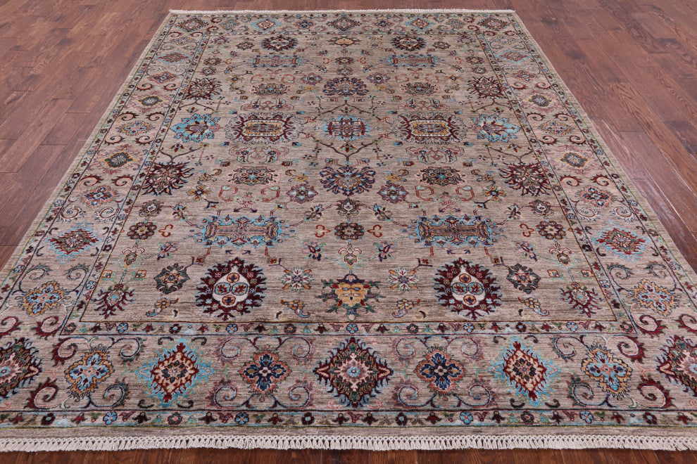 Persian Tabriz Handmade Wool Rug 8' 2" X 9' 10" Q10138