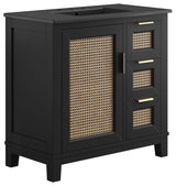 Dixie 36" Solid Wood Bathroom Vanity Cabinet, Black Black