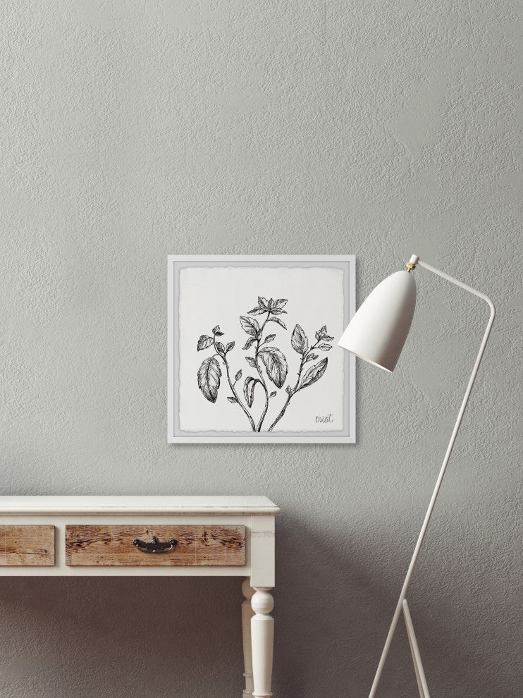 "Mint Leaves" Framed Painting Print, 24x24