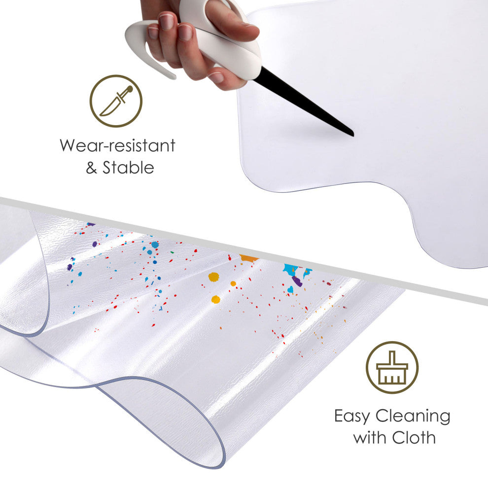 Yescom 48"x36" PVC Floor Mat Protector With Lip