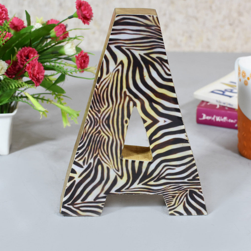 Handmade Eco-Friendly Wall Decor "S" Alphabet Letter Block, 1.3x7.7x6.5