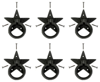 Cabinet Drawer Ring Pull Black Iron Southern Star Hardware Included Pack of 6