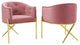 Savour Accent Dining Armchair Performance Velvet Set of 2 Dusty Rose
